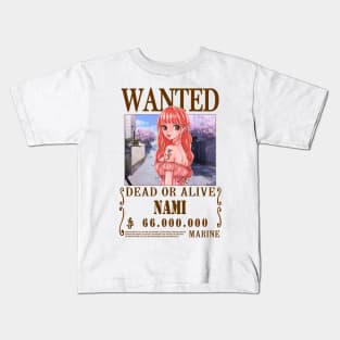 Nami One Piece Wanted Kids T-Shirt